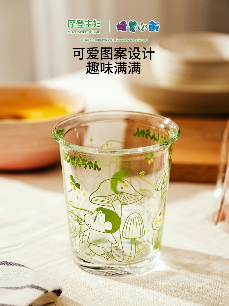 [Modern Housewife & Crayon Xiaoxin Joint Name] Ins Style Glass Household Water Cup Juice Drink Coffee Cup