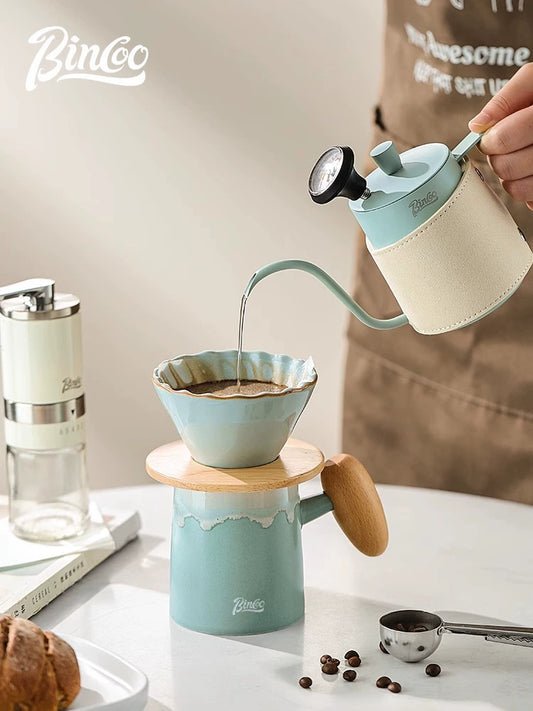 Bincoo Ceramic Hand Made Coffee Maker Suit Filter Coffeepot Coffee Appliance Full Set Household Hand-Grinding Coffee Machine
