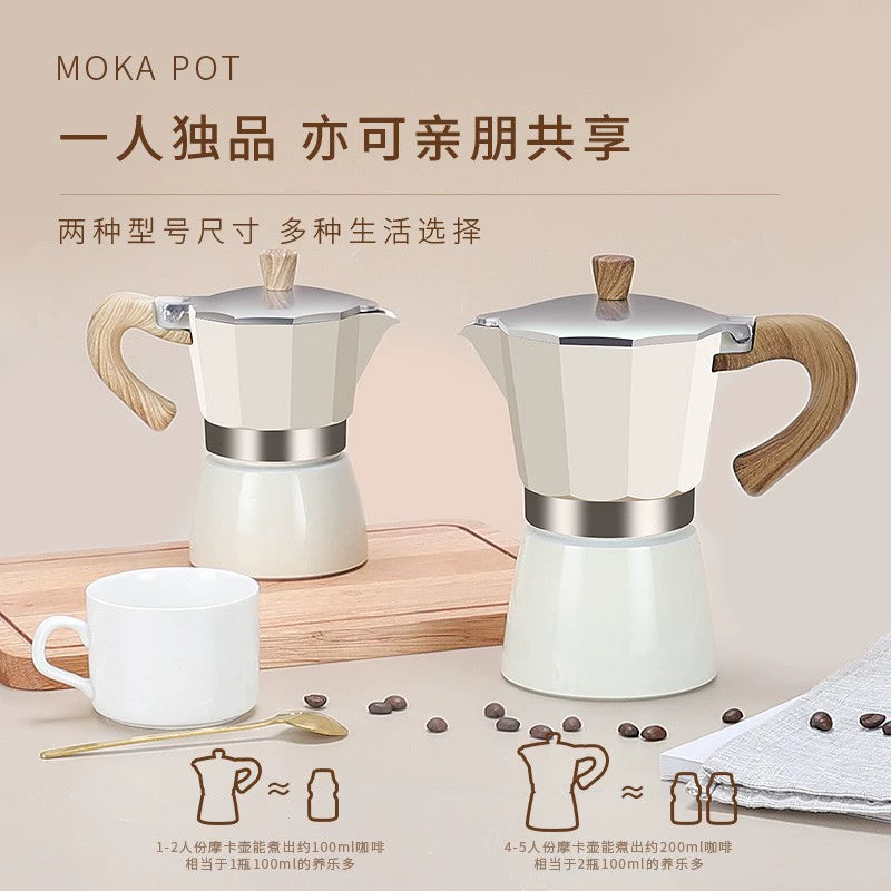 Italian Moka Pot Coffee Percolator Appliance Coffee Machine Outdoor Concentrated Extraction Pot Hand Made Coffee Maker Outdoor Camping