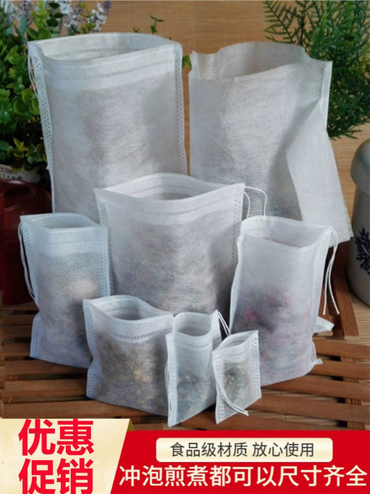 100 Non-Woven Traditional Chinese Medicine Tisanes Bag Residue Bag Seasoning Bags Soup Filter Bag Small Size Tea Bags Disposable