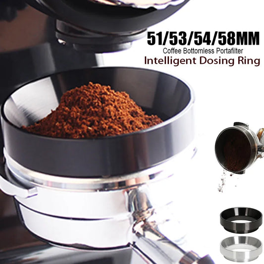 Aluminum Smart Dosing Ring for Beer Mug Coffee Powder Tool, Espresso Barista for 51 53 54 58MM Coffee Filter Tamper