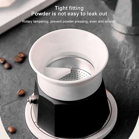 85MM 90MM Coffee Tamper for Moka Pot Rotary Powder Dosing Ring Coffee Distributor Leveler Espresso Tools