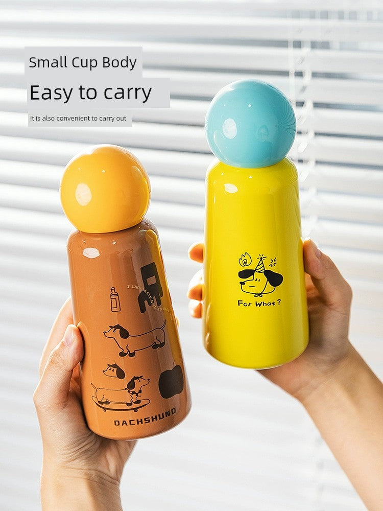 Modern Housewife Line Dog Thermos Cup Girl 2023 New Water Cup Stainless Steel Cup Cute Portable Portable Cup