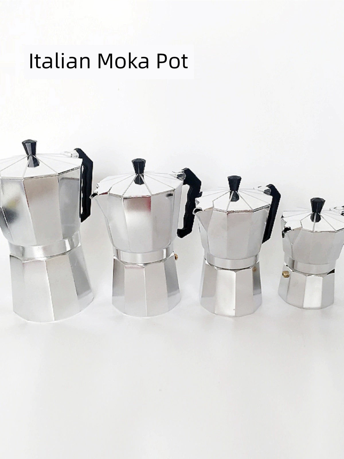 Italian Style Moka Pot Aluminum Octagonal Coffee Pot Coffee Percolator Single Valve Moka Pot Color Aluminum Pot