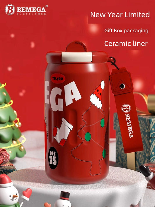 Bemega Vacuum Cup Ceramic Inner Pot Coffee Cup Boys and Girls Good-looking Couple Water Cup New Year Gift